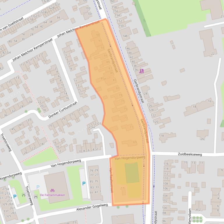 Kaart van postcodegebied 4384ND.