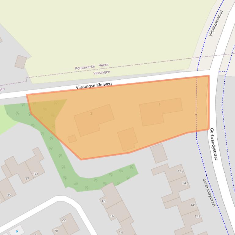 Kaart van postcodegebied 4384NN.