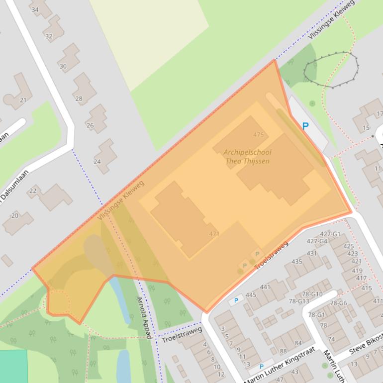 Kaart van postcodegebied 4384PA.