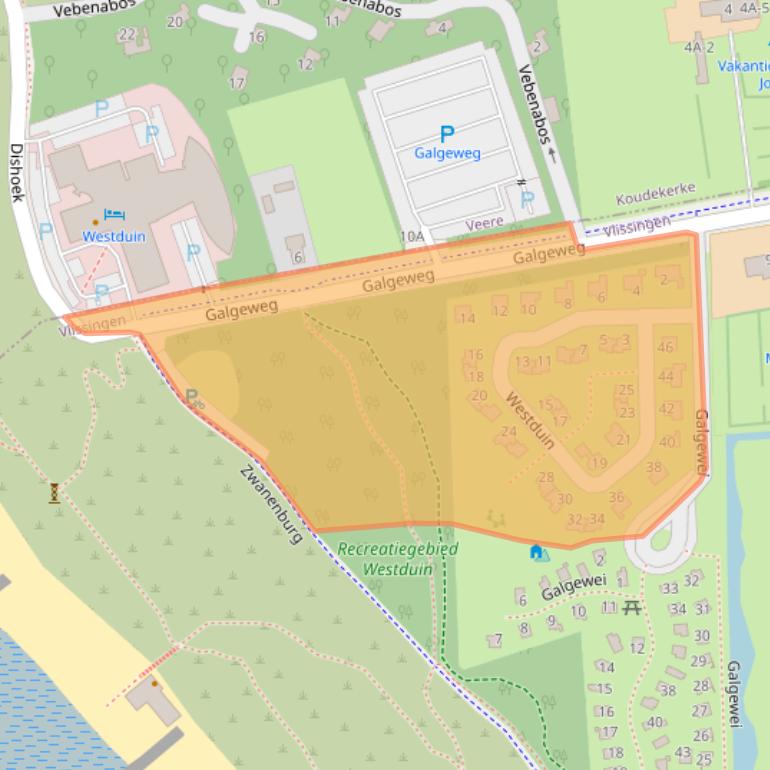 Kaart van postcodegebied 4384RC.