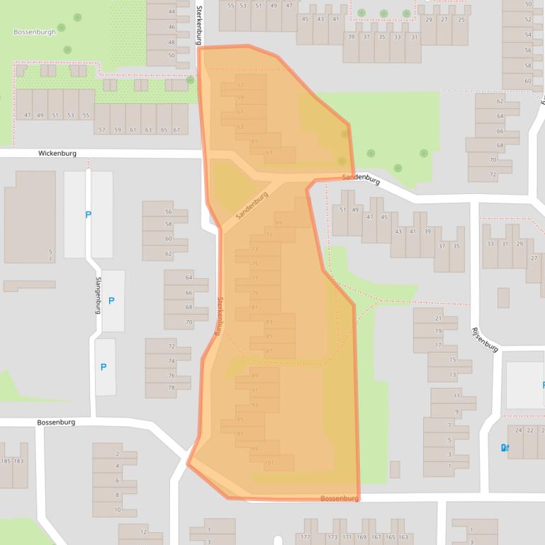 Kaart van postcodegebied 4385GJ.