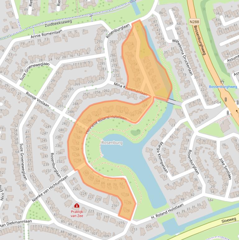 Kaart van postcodegebied 4385KJ.