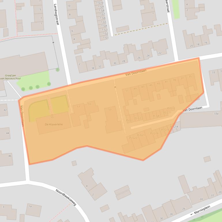 Kaart van postcodegebied 4386AJ.