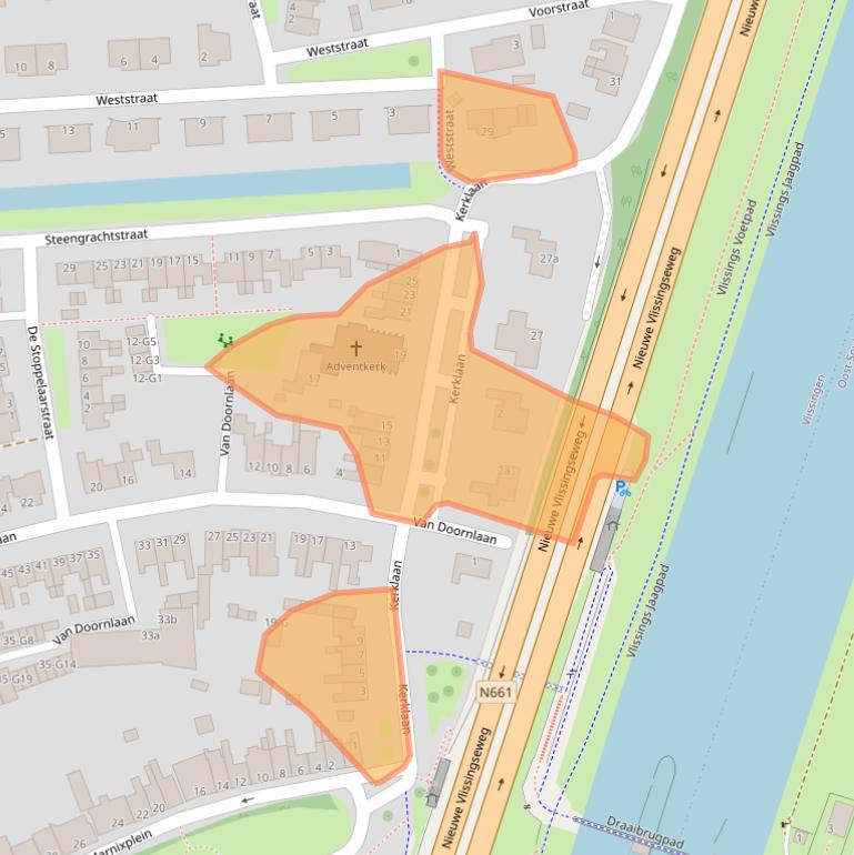 Kaart van postcodegebied 4386AL.