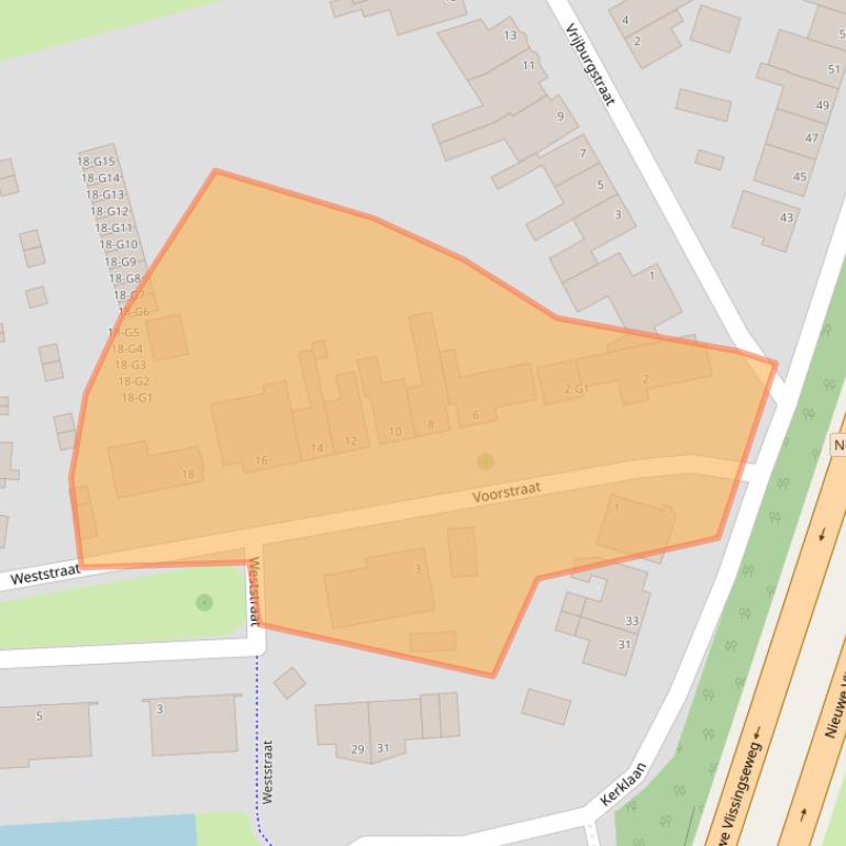 Kaart van postcodegebied 4386AW.