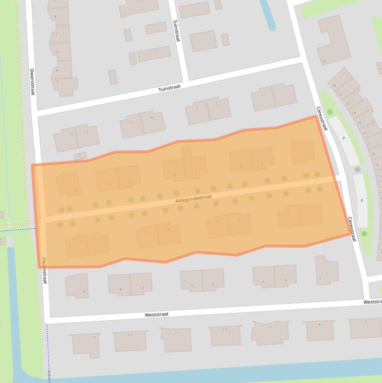 Kaart van postcodegebied 4386BA.