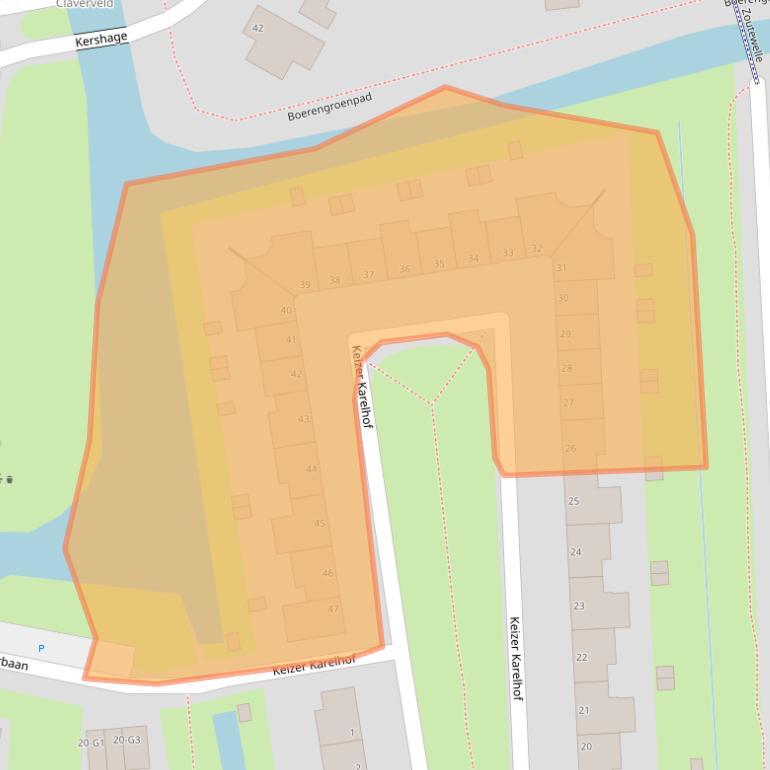 Kaart van postcodegebied 4386BG.