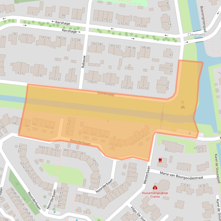 Kaart van postcodegebied 4386CA.