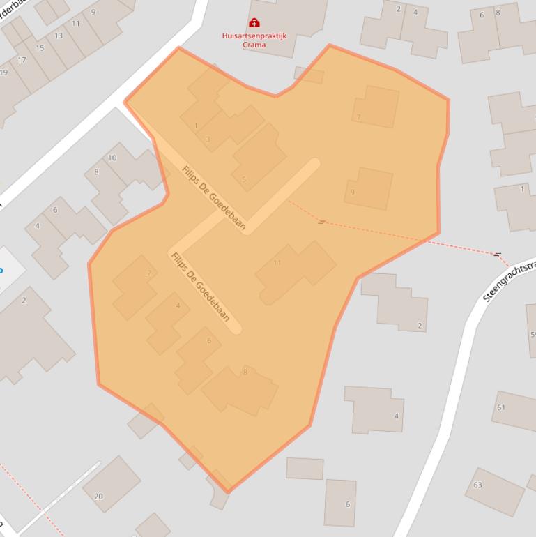 Kaart van postcodegebied 4386CT.