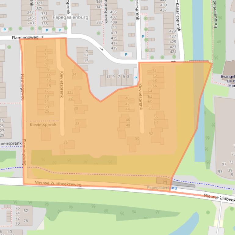 Kaart van postcodegebied 4386DC.