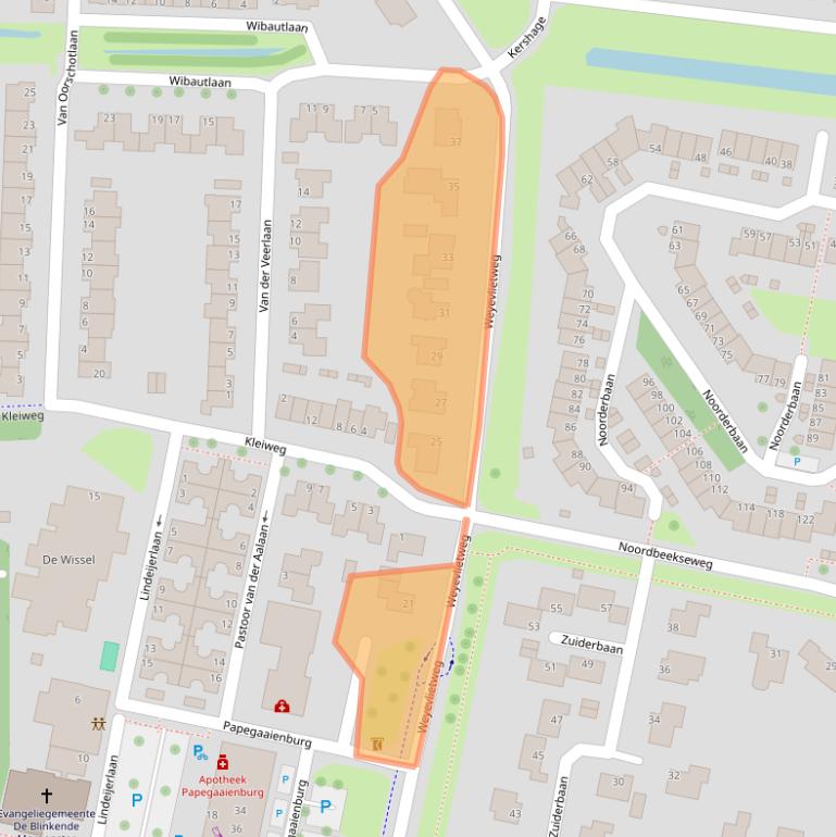 Kaart van postcodegebied 4386EE.