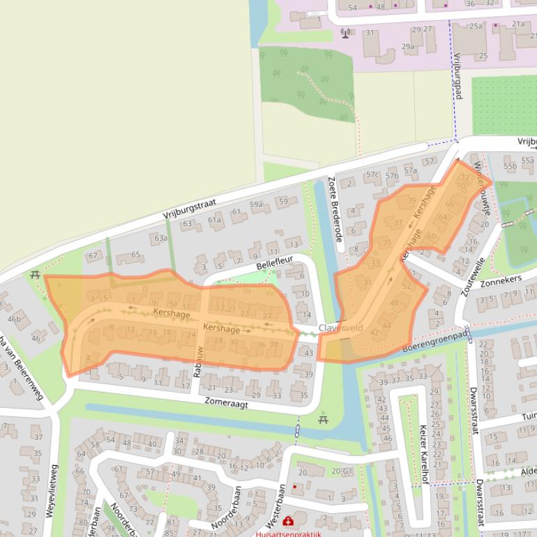 Kaart van postcodegebied 4386EJ.