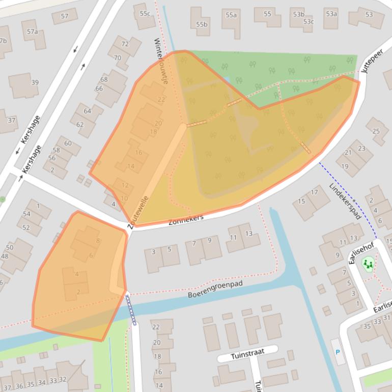 Kaart van postcodegebied 4386EN.