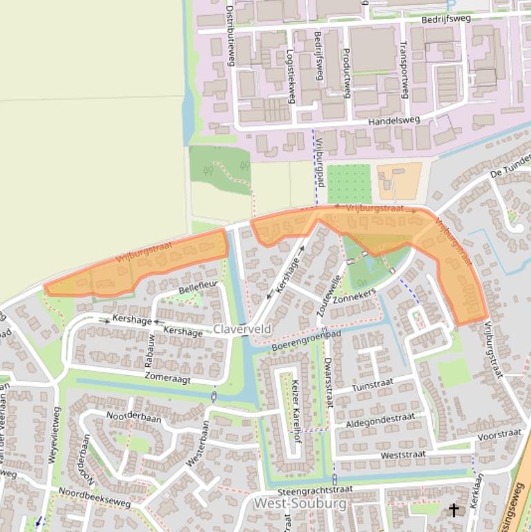 Kaart van postcodegebied 4387AH.
