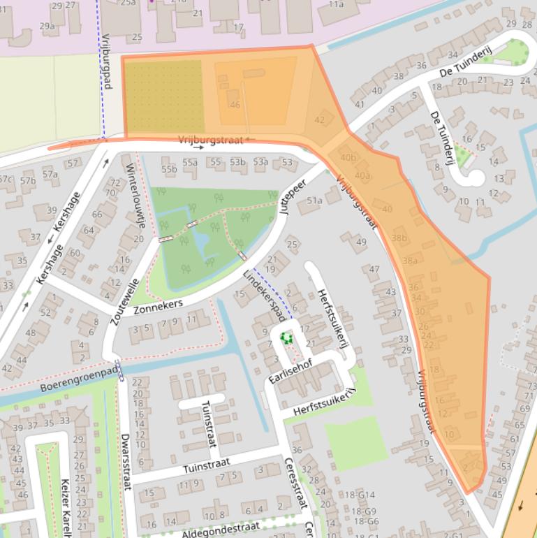 Kaart van postcodegebied 4387AJ.