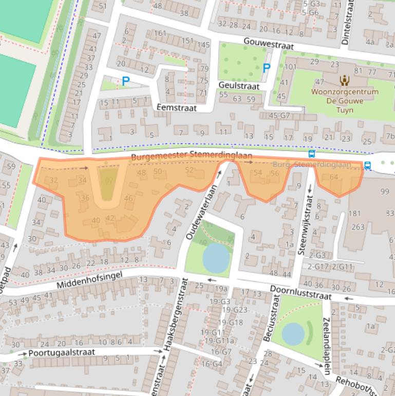 Kaart van postcodegebied 4388AB.