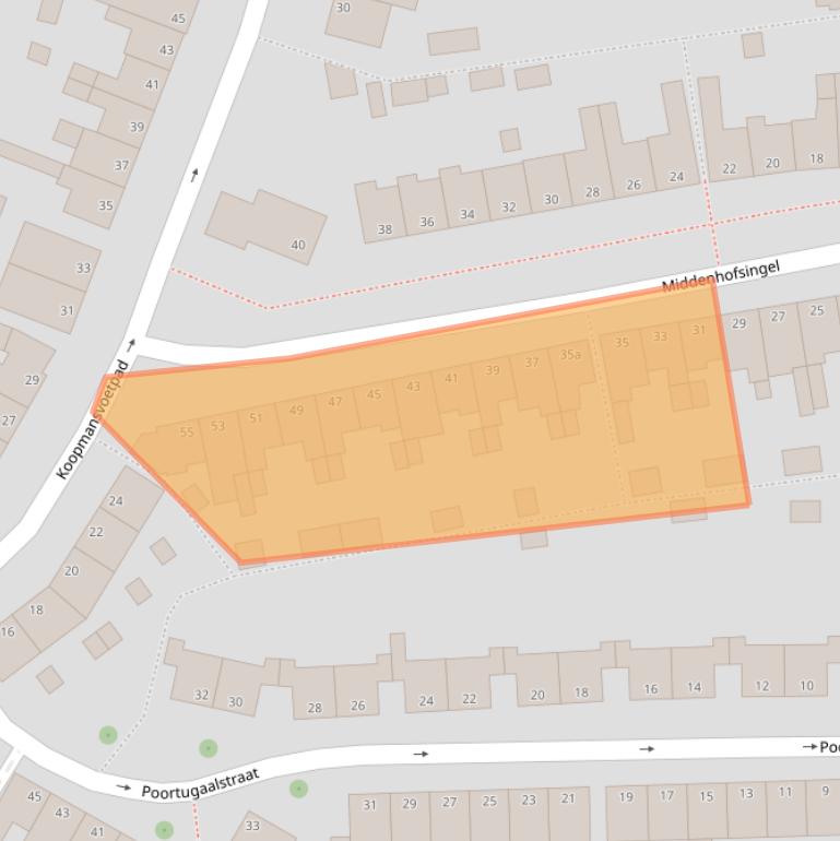 Kaart van postcodegebied 4388AP.