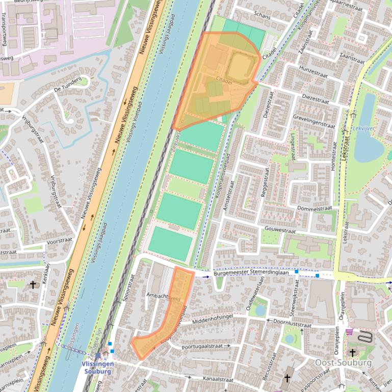 Kaart van postcodegebied 4388AS.