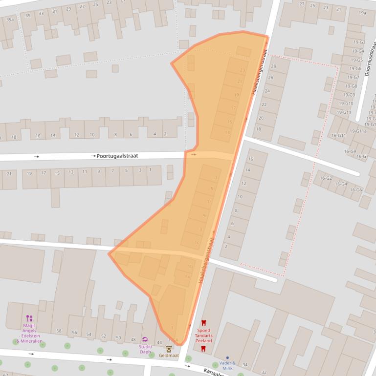 Kaart van postcodegebied 4388AZ.