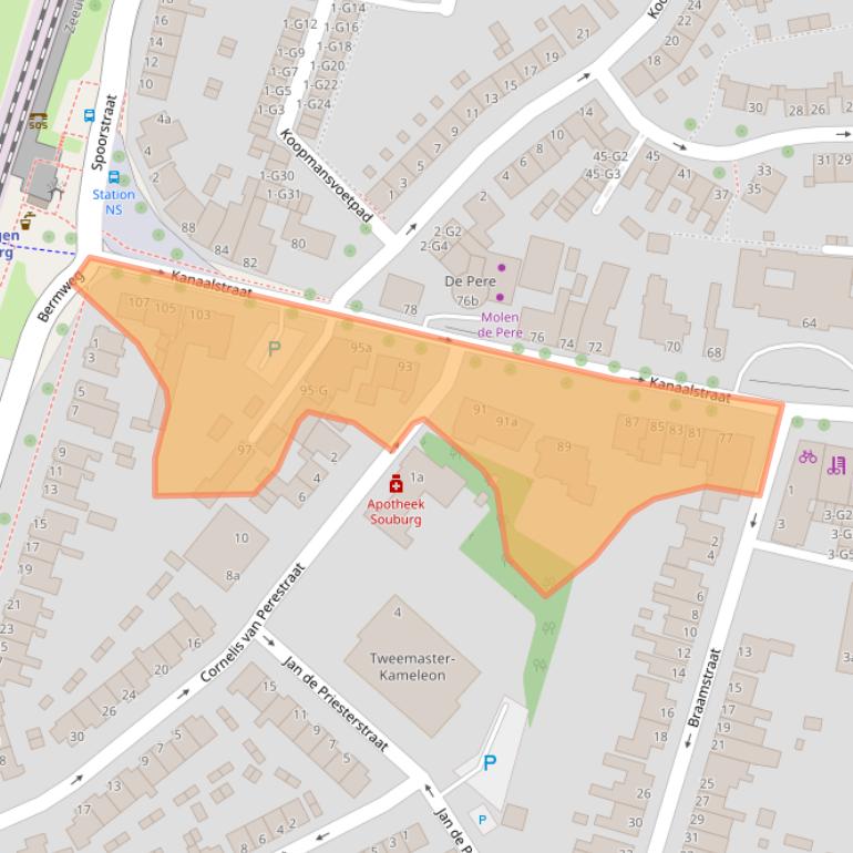 Kaart van postcodegebied 4388BL.