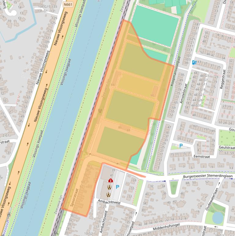 Kaart van postcodegebied 4388BS.