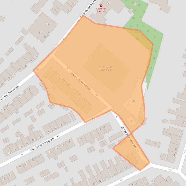 Kaart van postcodegebied 4388CH.