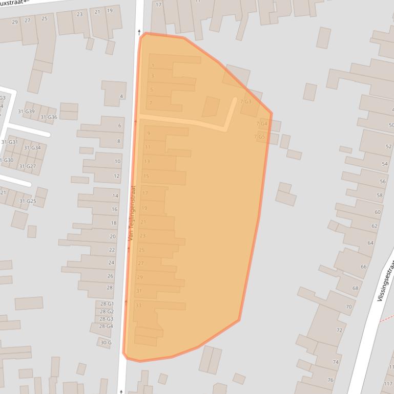 Kaart van postcodegebied 4388CX.