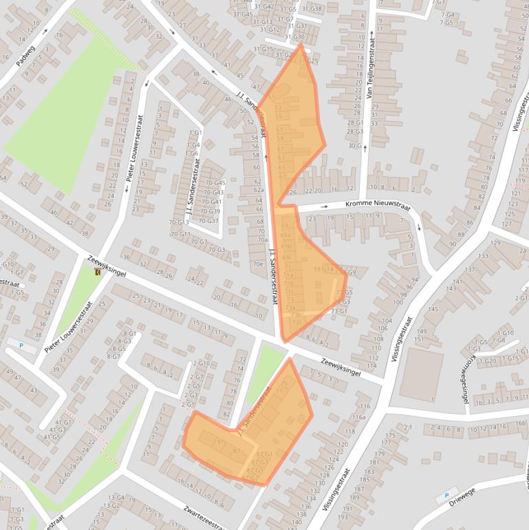 Kaart van postcodegebied 4388ED.