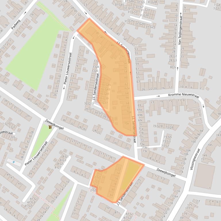 Kaart van postcodegebied 4388EG.