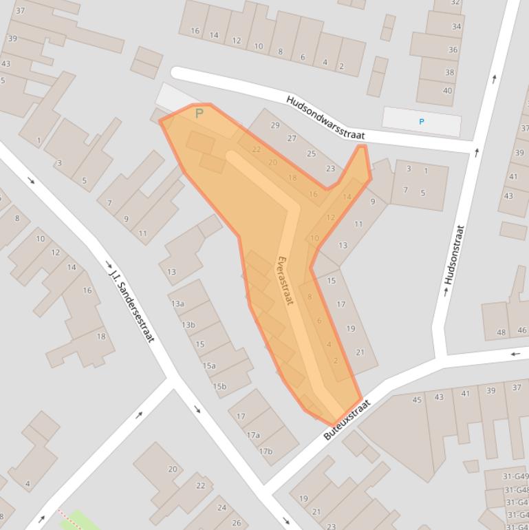 Kaart van postcodegebied 4388EW.