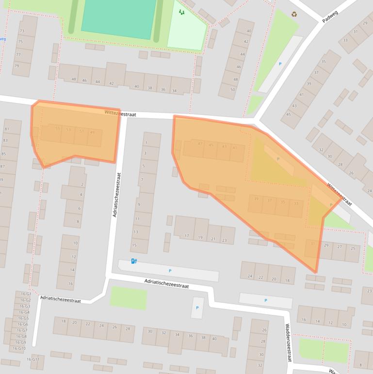 Kaart van postcodegebied 4388GE.