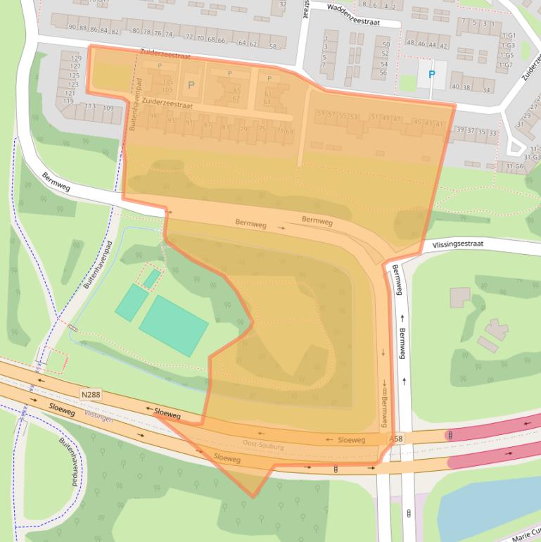 Kaart van postcodegebied 4388GP.