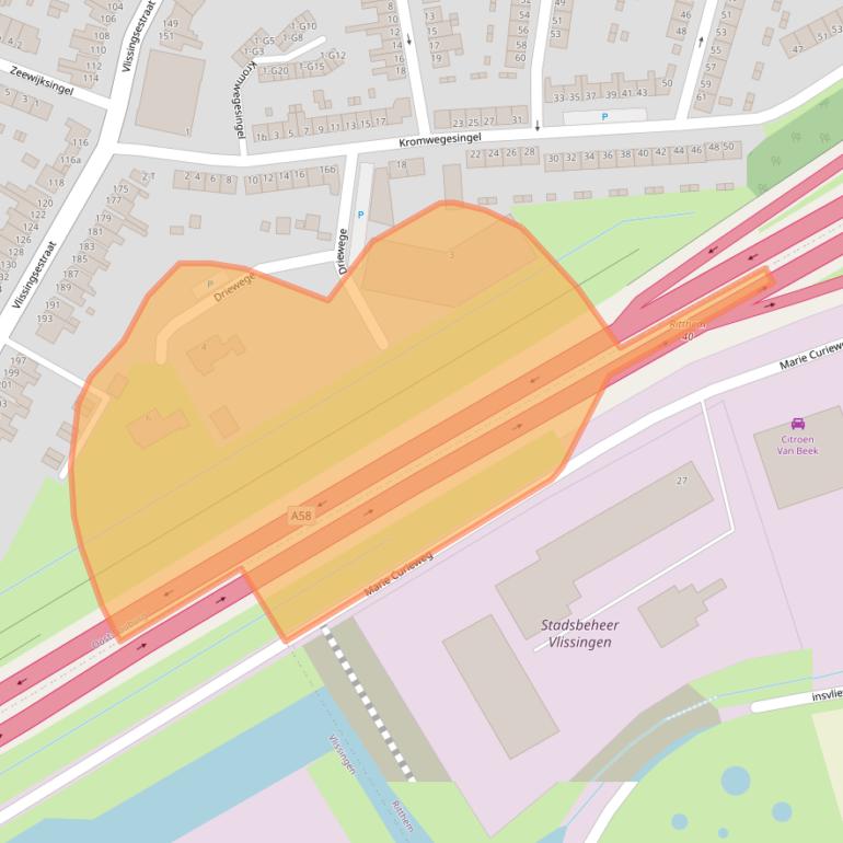 Kaart van postcodegebied 4388GZ.