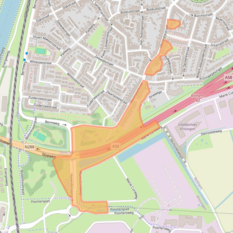 Kaart van postcodegebied 4388HC.