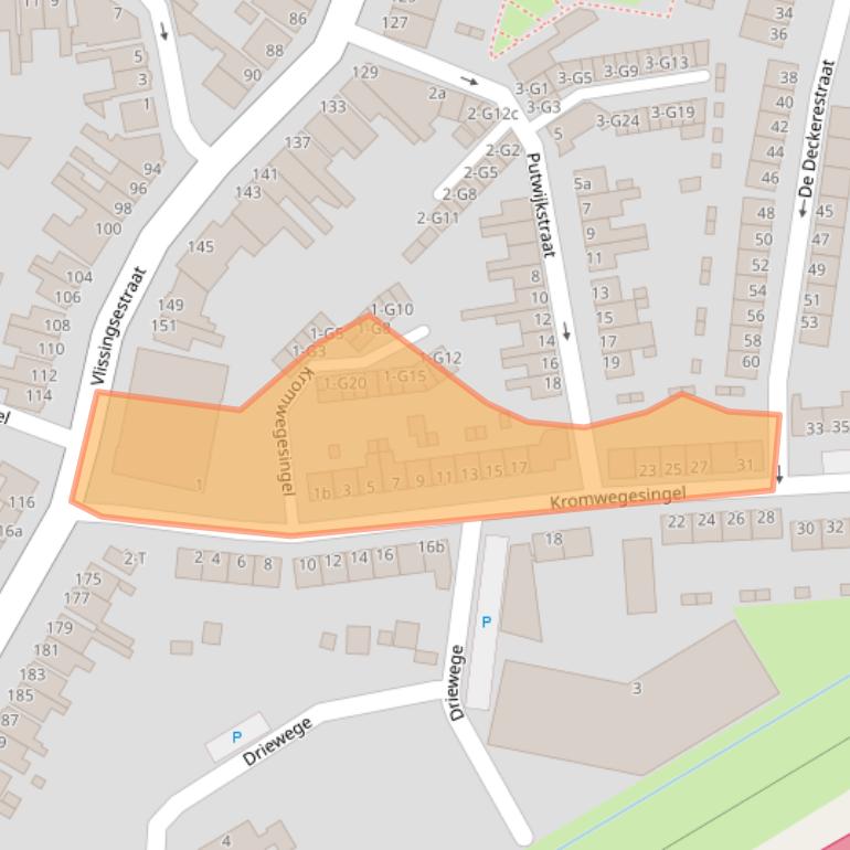 Kaart van postcodegebied 4388HJ.