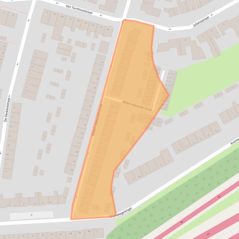 Kaart van postcodegebied 4388JA.