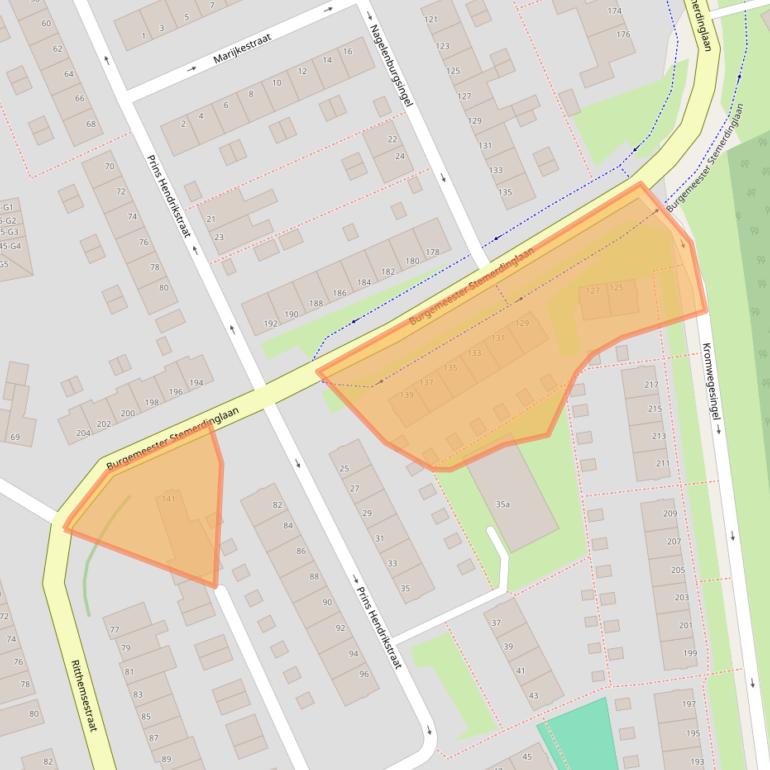 Kaart van postcodegebied 4388JZ.