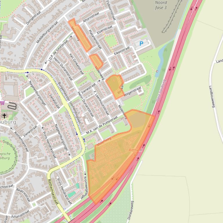 Kaart van postcodegebied 4388NB.