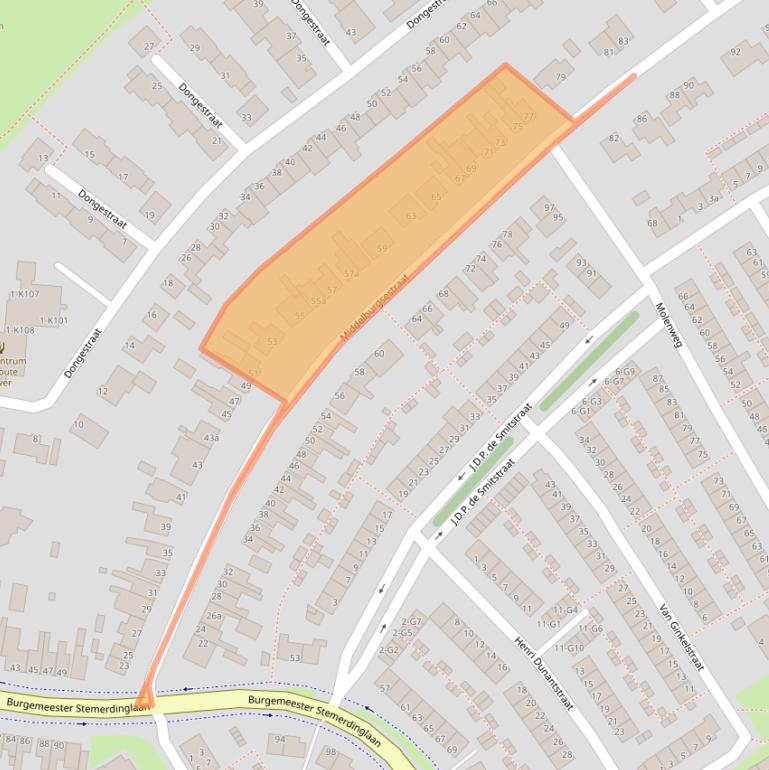 Kaart van postcodegebied 4388NT.