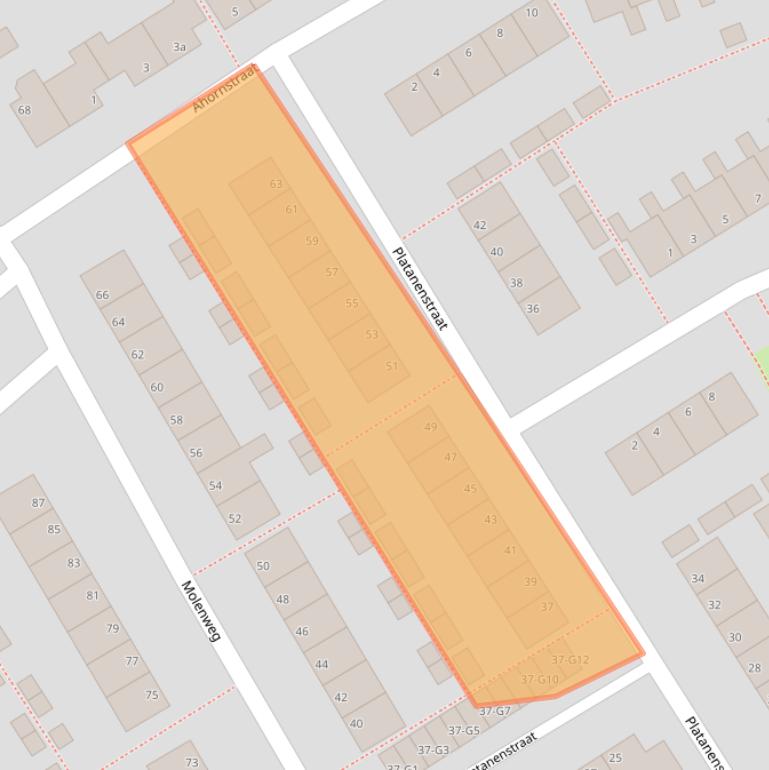 Kaart van postcodegebied 4388PB.