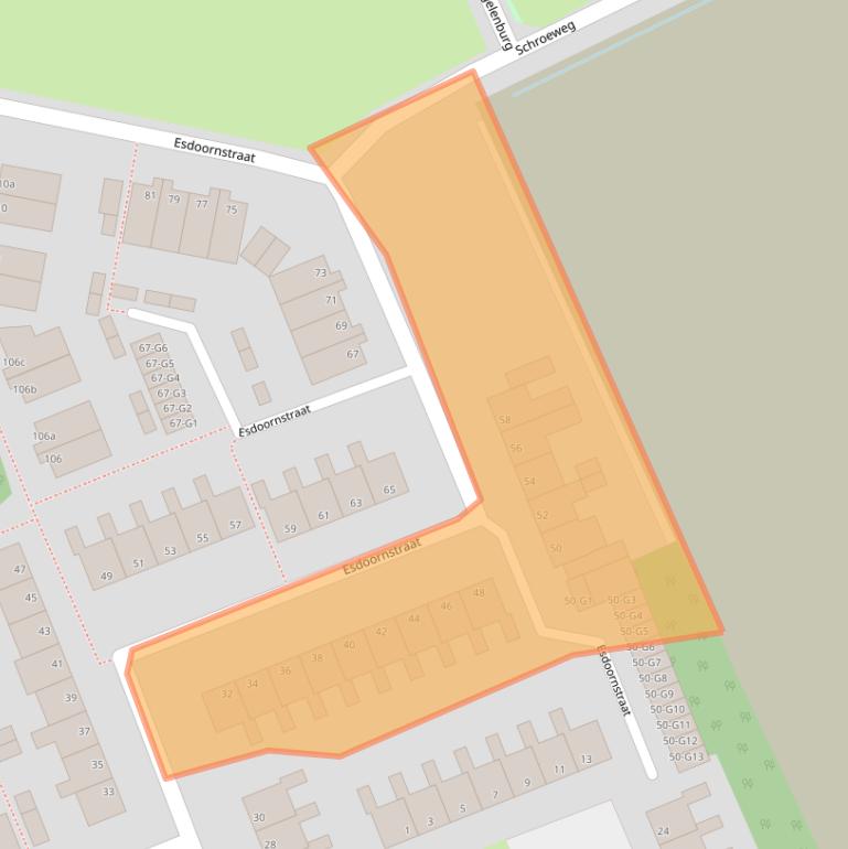 Kaart van postcodegebied 4388PL.