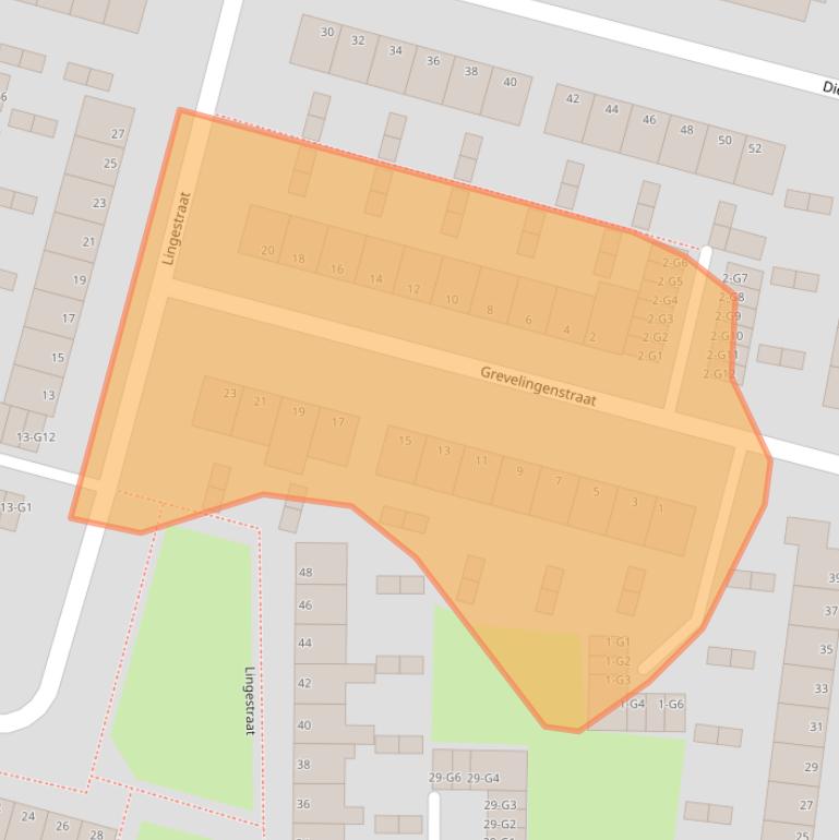 Kaart van postcodegebied 4388SB.