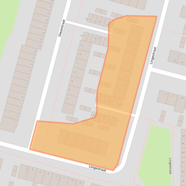 Kaart van postcodegebied 4388SC.