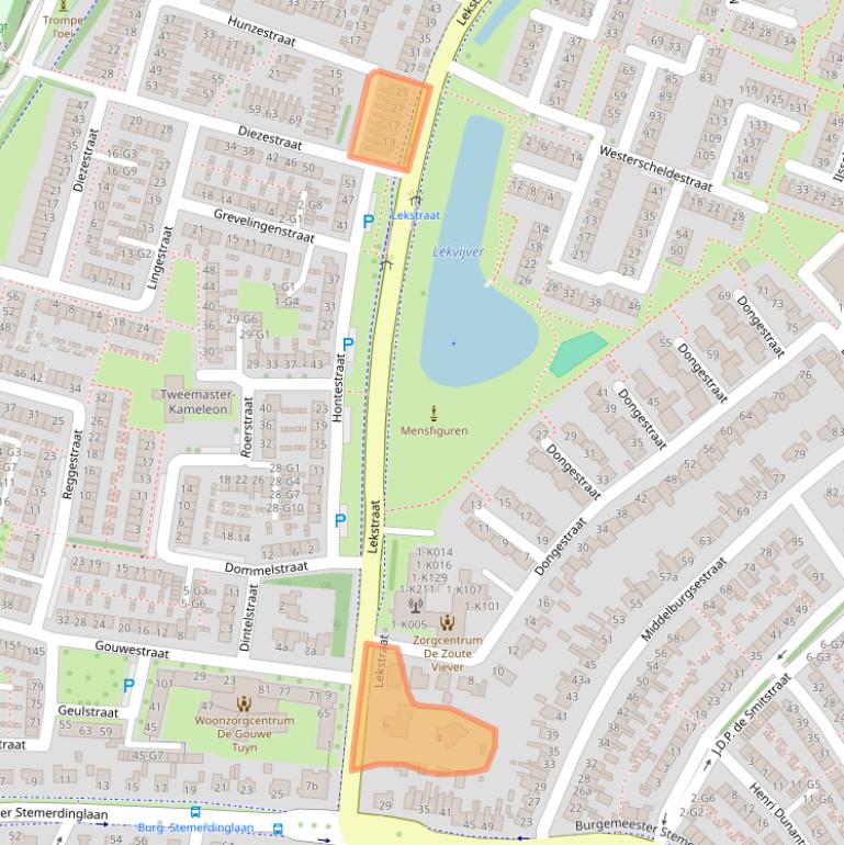 Kaart van postcodegebied 4388SP.