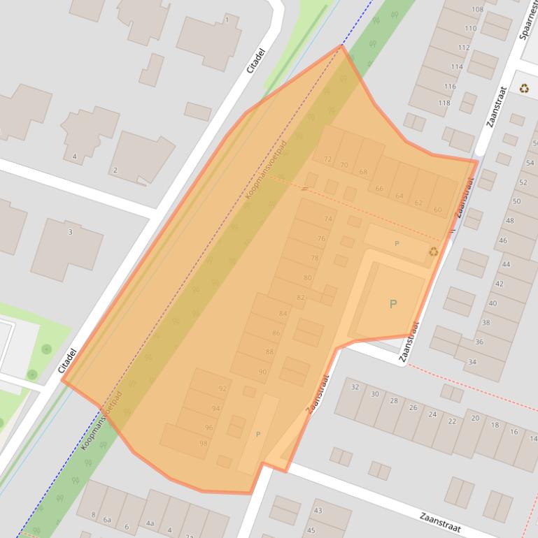 Kaart van postcodegebied 4388TE.