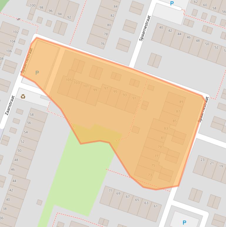 Kaart van postcodegebied 4388TJ.