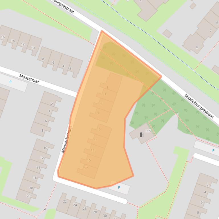 Kaart van postcodegebied 4388TR.