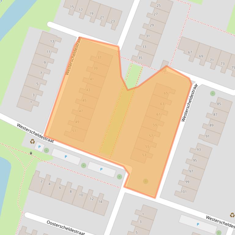 Kaart van postcodegebied 4388VD.