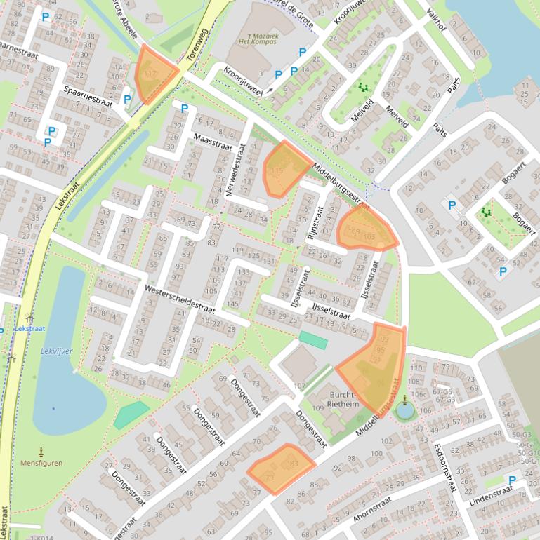 Kaart van postcodegebied 4388VP.