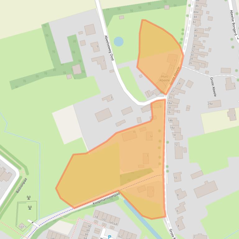 Kaart van postcodegebied 4388VV.